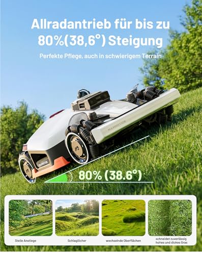 MAMMOTION LUBA 3 AWD 3000 Mähroboter mit Reinigungsständer für 3000㎡ – Ansicht 4