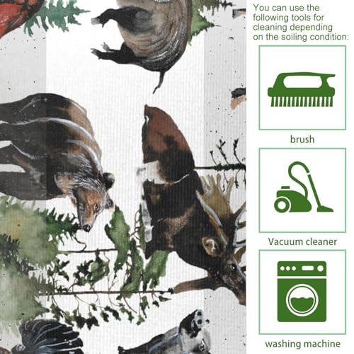 Alfombra absorbente para cocina y pasillo con estampado de bosque salvaje 5