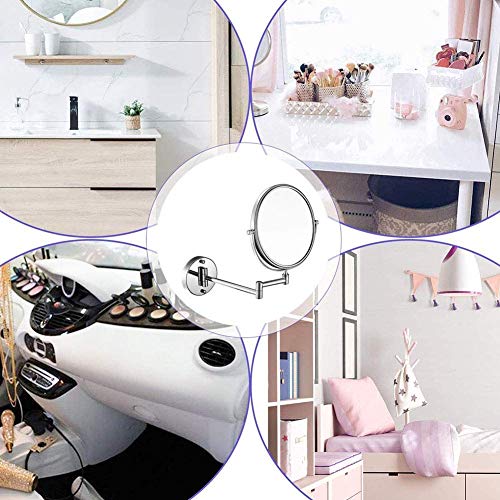 Miroir de maquillage mural JCAKES 8in grossissement 10x extensible - 4