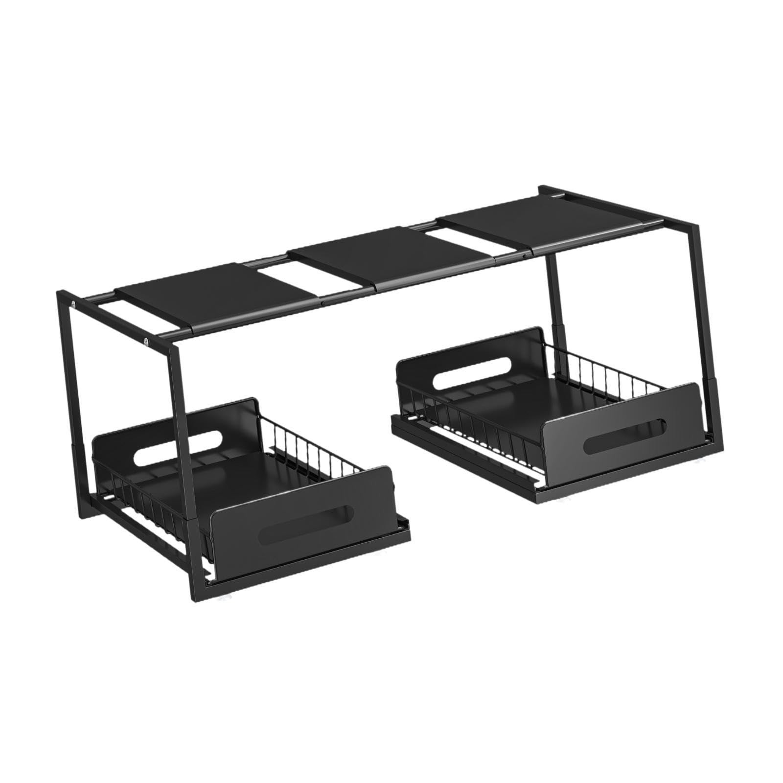 under sink shelf saving space slide out sink shelf for cabinet office pantry