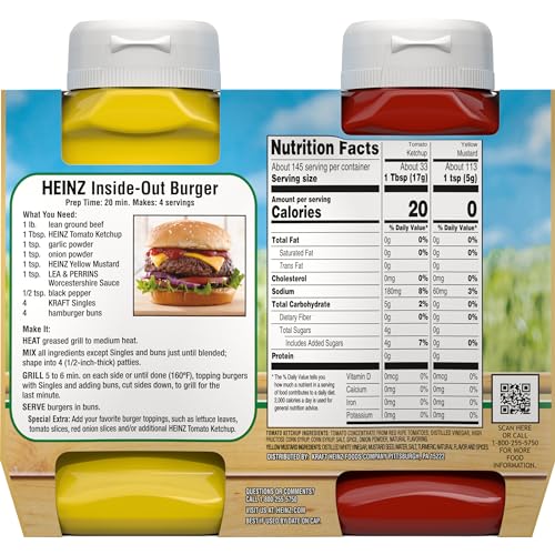 Image of Heinz Tomato Ketchup & Yellow Mustard Twin Pack (20 oz Bottles, Pack of 2)
