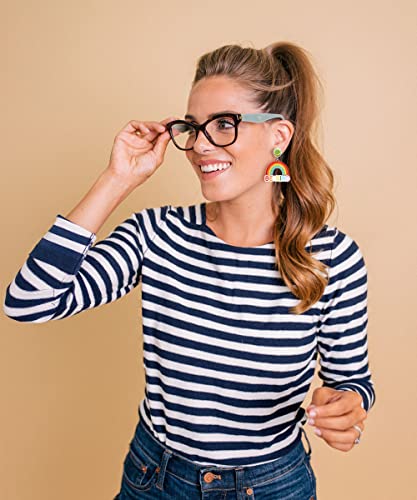 Teacher Pencil Earrings for Women Beaded Pencil Dangle Earrings Statement Rainbow Match Apple Earrings Back To School Jewelry Teacher Appreciation Gift2