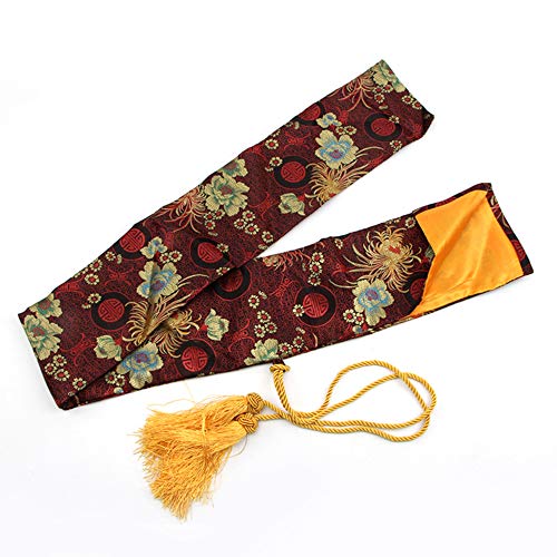 太極拳キャリーケース、シルク53インチ日本刀サムライソード収納バッグ太極拳剣キャリーケース、ゴールデンタッセル付き、U(Q)
