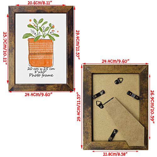 PETAFLOP 8x10 Picture Frame Rustic Brown Frames Fits 8 by 10 Inch Prints Wall Tabletop Display, 7 Pack