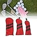 Headcover, PU Leather Head Covers fit for Drivers, Fairway Woods, and Hybrids Cover, 3 Wood Headcovers Head Covers with Rotatable Number Tags, Waterproof (red)
