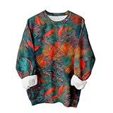 Generisch Camiseta de Navidad para mujer con impresión 3D, camiseta de manga larga, camiseta de manga larga, camiseta informal, blusa para mujer, suéter de Navidad, túnicas, jersey de Navidad