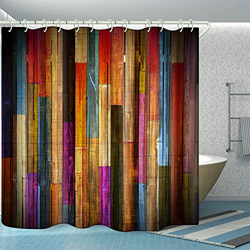 Image of Shower Curtains Waterproof Polyester Fabric,Shower Curtain Liner for Bathtub Bathroom with 12 White Hooks (72 x72 inches)