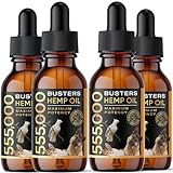 K2xLabs Buster's Organic Hemp Oil for Dogs and Pets, 4PACK-8MTH-supply, Large 60ml Bottle, Made in USA - Miracle Formula, Perfectly Balanced Omega 3, 6, 9 - Supports Joints