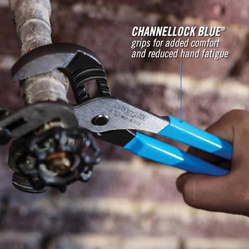CHANNELLOCK 430 10-inch Straight Jaw Tongue & Groove Pliers, Made in USA, 2-inch Jaw Capacity, Laser Heat-Treated 90° Teeth, Forged High Carbon Steel thumbnail 7