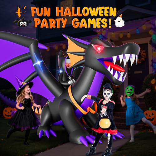 Skirfy 7FT Halloween Inflatable Dragon with LED Lights for Outdoor - image 6