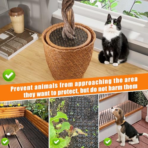 Dornengitter gegen Katzen – 15 Stück Katzenabwehrmatten (20x15cm) für Garten & draußen, effektive Tierbarriere mit Spikes aus Kunststoff zur Abwehr von Katzen, Hunden & Wildtieren