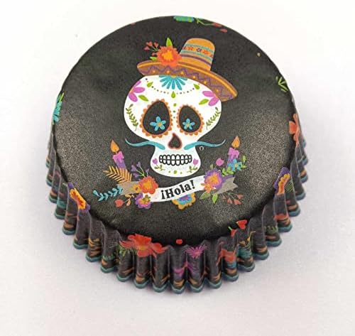Lucky Star Cute Skull Halloween Party Cupcake Liners Cases Muffin Paper Baking Cups 100 pcs, Standard Size 2x1.25inch)