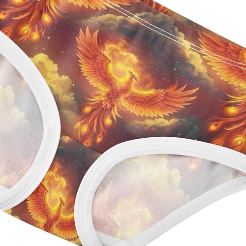 Girls Underwear Toddlers 2t Cotton Panties Little Girl Print Kids Briefs Undies Cool Fire Phoenix Bird Print4