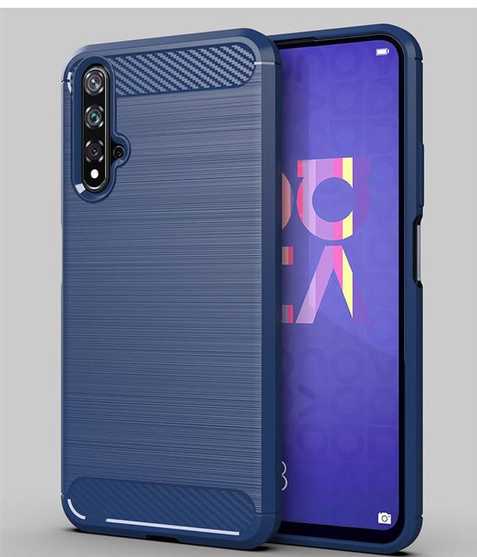 Image of Hybrid Carbon Fiber Back Case for Honor 20 / Huawei Nova 5T (Blue)