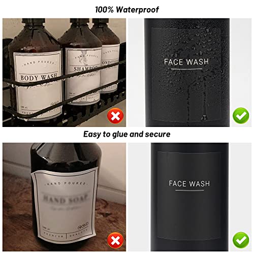 Ezebesta 3 PCS 500ml Black Soap Lotion Pump Dispensers with 22 Labels Bathroom Minimalist Dispenser Bottles - Image 4