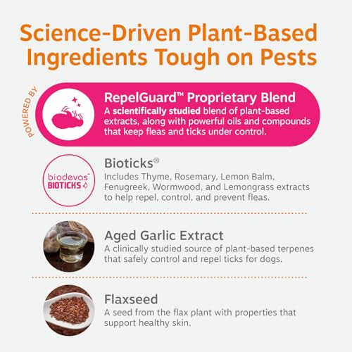 Image of Zesty Paws Flea and Tick Prevention for Dogs Chewable - Prevention, Protection & Repellent - Dog Supplement to Kill & Control Fleas & Ticks - Roast Chicken Flavor, 90 Ct