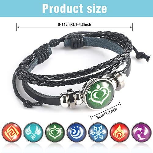UTIEHD Anime Game Bracelet 7 Pack, Luminous Vision Bracelets Glow in Dark for Collection and Genshin Fans3
