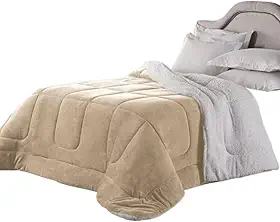 Edredom de inverno de veludo de cordeiro dupla face, modelo aconchegante e luxuoso, antialérgico — solteiro, casal, grande e extragrande(CÁQUI,QUEEN)