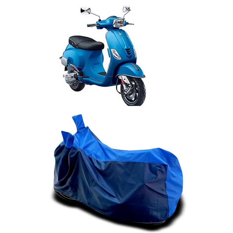 Image of DUFFEL-Two Wheeler Bike Body Cover Compatible for Vespa Sxl 125 Bs6 Heat Protectio /UV-Rays /Birds Dropping /DustProof /Waterproof All Variants [Nevay Blue]