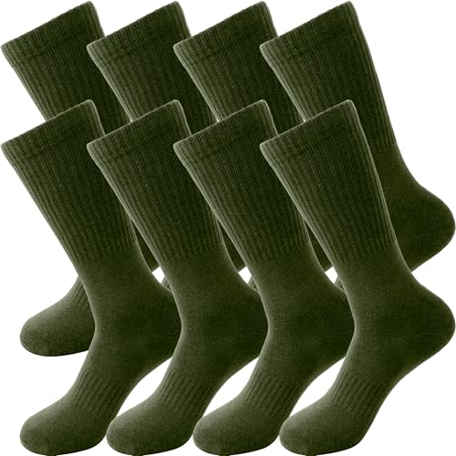 La Mejor Lista de Verde Militar los preferidos por los clientes. 47 4 pares de calcetines militares para hombre, calcetines de algodón verde militar, para soldados, policía, bomberos, deportes al aire última intervensión, calcetines de trabajo,...