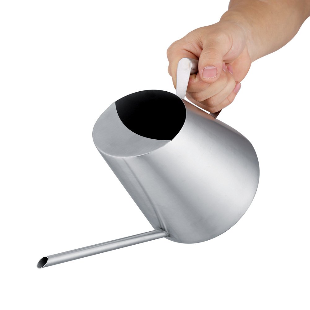 1500ml Edelstahl Gießkanne Gebürstete Edelstahl Modernen Stil Gießkanne für Pflanzen Zimmerpflanze Patio Pflanzen
