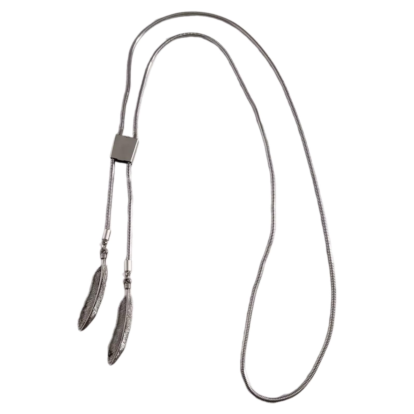 Yfenglhiry Cowboy Feathers Bolo Tie Necklace Necktie For Shirt Jeans Western Necklace Braided Shoestring Necktie Bolo Tie Cowboy Necktie For Women