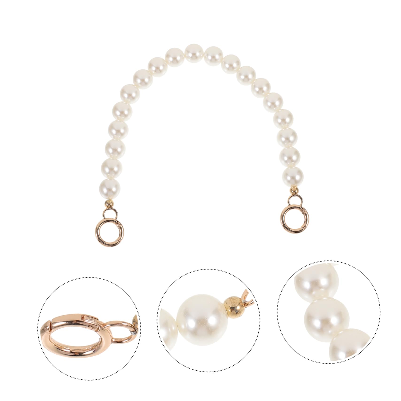 SHINEOFI 3piezas Cadena De Bolso De Perlas Sustituta Para Bolsos Cadena Desmontable y Ligera Para