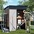 COMHOMA 5x3FT Shed Outdoor Storage Shed Metal,Lockable Door Tool Sheds with Sloping Roof,Steel Garden Shed with Air Vent for Backyard,Patio,Lawn,Poolside(Brown)