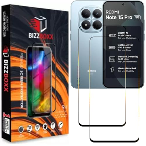 Image of Screen Guard Compatible with REDMI Note 15 Pro 5G Tempered Glass Screen Protector Guard - HD Clarity, Anti-Fingerprint (Note15 Pro - 6.83 inch) With Installation Kit - Pack of 2