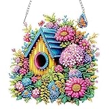 Photo Gallery domrom kit per pittura artistica con diamanti da appendere, con gemme di cristallo a forma di casetta per uccelli, kit per adulti principianti, fiori fai da te da appendere con diamanti per casa e Photo Gallery domrom kit per pittura artistica con diamanti da appendere, con gemme di cristallo a forma di casetta per uccelli, kit per adulti principianti, fiori fai da te da appendere con diamanti per casa e
