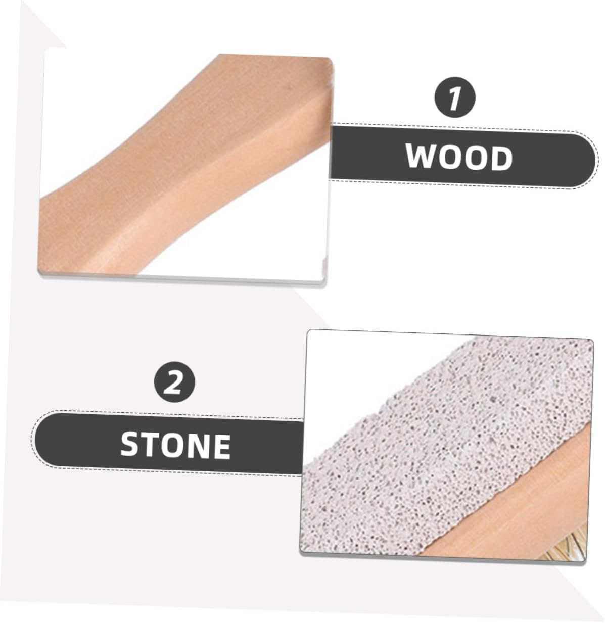 Homoyoyo 3pcs Dual-Sided Foot Pumice Stone with Natural Bristle Brush and Volcanic Rock Handle for Dead Skin Removal, Shower Exfoliator Tool for Professional Foot Care and Callus Scrubbing