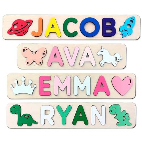 personalized wooden name puzzle baby name puzzle customized educational toys for toddler sensory toys 1st birthday girl custom gifts for kids personalized baby