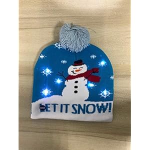 Kerstmuts LED-lampjes verlichten Beanie-muts Gebreide muts Kleurrijke gloeiende kerstmuts Perfecte kerstsokvulling