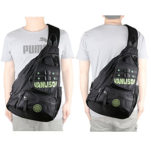 Larswon Sling Bag With Usb Charging Port, Sling Backpack Usb, Shoulder Backpack, Large Crossbody Bag, Chest Bag Large Black #TOP1