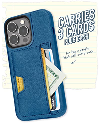 Image of Smartish iPhone 13 Pro Wallet Case - Wallet Slayer Vol. 2 [Slim + Protective] Credit Card Holder with Kickstand - Blues on The Green