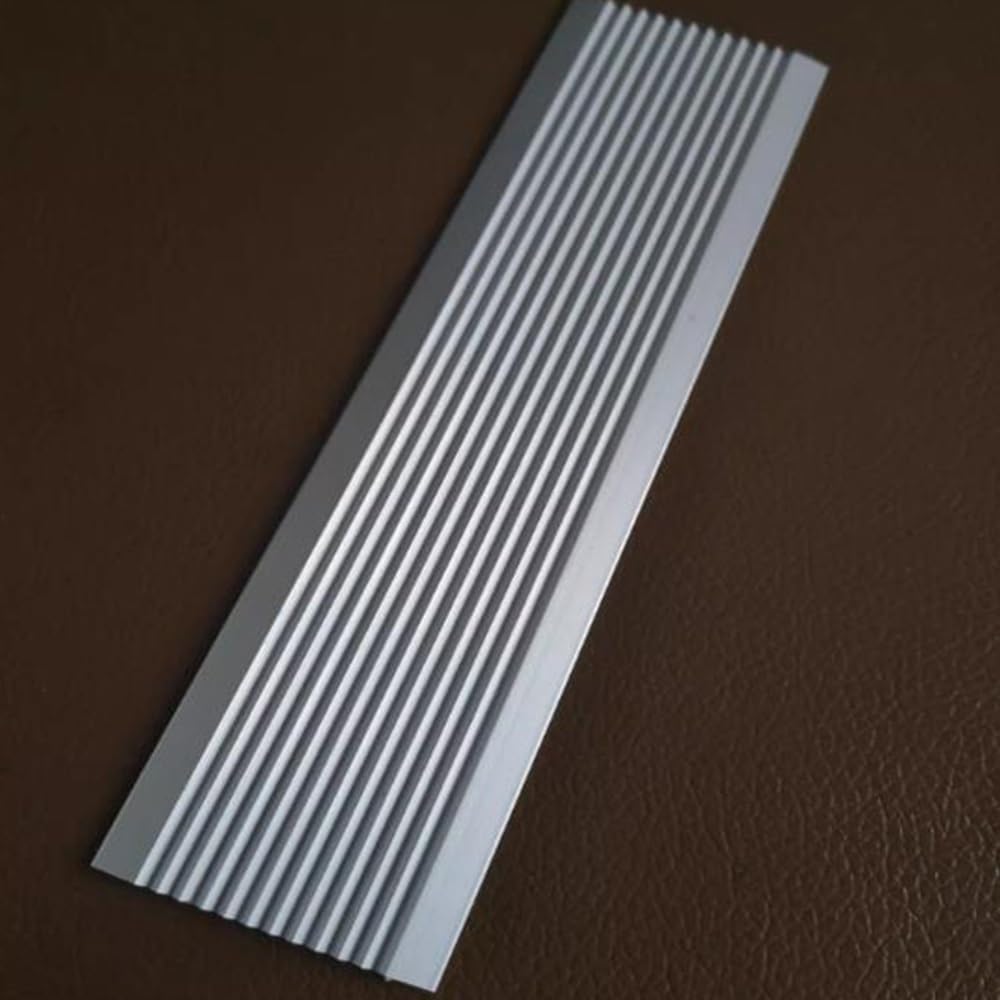 Perfil De Borde De Escalera Aluminio，100×4CM Antideslizante Tira De Borde De Escalera，Perfil De Protección para Borde De Escalón - Plateado