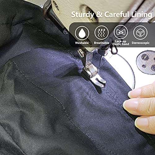 Image of QBA Adjustable Working Cap with Button, Cotton Working Hat Sweatband, Elastic Bandage Tie Back Hats for Women & Men, One Size