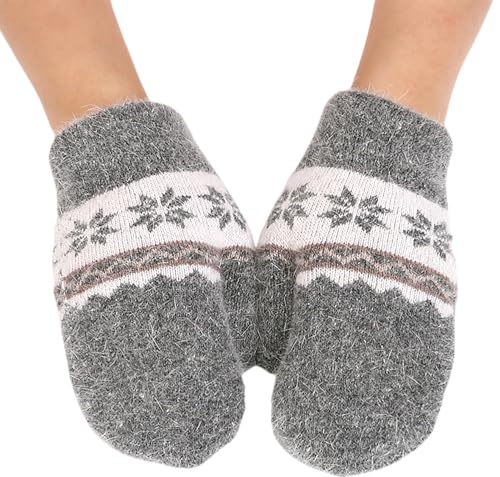 Image of Kids-Gloves Winter-Gloves Stretchy Knitted-Gloves Warm Full-Fingers Stretch Gloves-Mittens