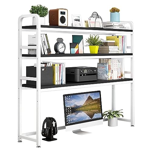 BTZHY Biblioteca Estantería de Escritorio para computadora de 3 Niveles, Ajustable, Multifuncional, Organizador de Escritorio, estantes para escritorios de Oficina en casa.
