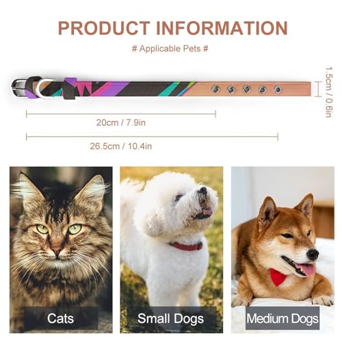 Collier réglable chiens chats 3D coloré ajustable et ergonomique