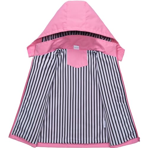 Image of Boys Rain Jacket with Detachable Hood Lightweight Raincoats for Kids