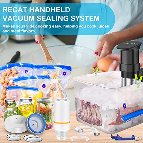 Recat USRT-VSD4-BL 46 Pcs Electric Vacuum Sealer, Sous Vide Bags, Handheld Mason Jar Vacuum Sealer & 15 Pcs Reusable Vacuum Food Storage Bags thumb #1