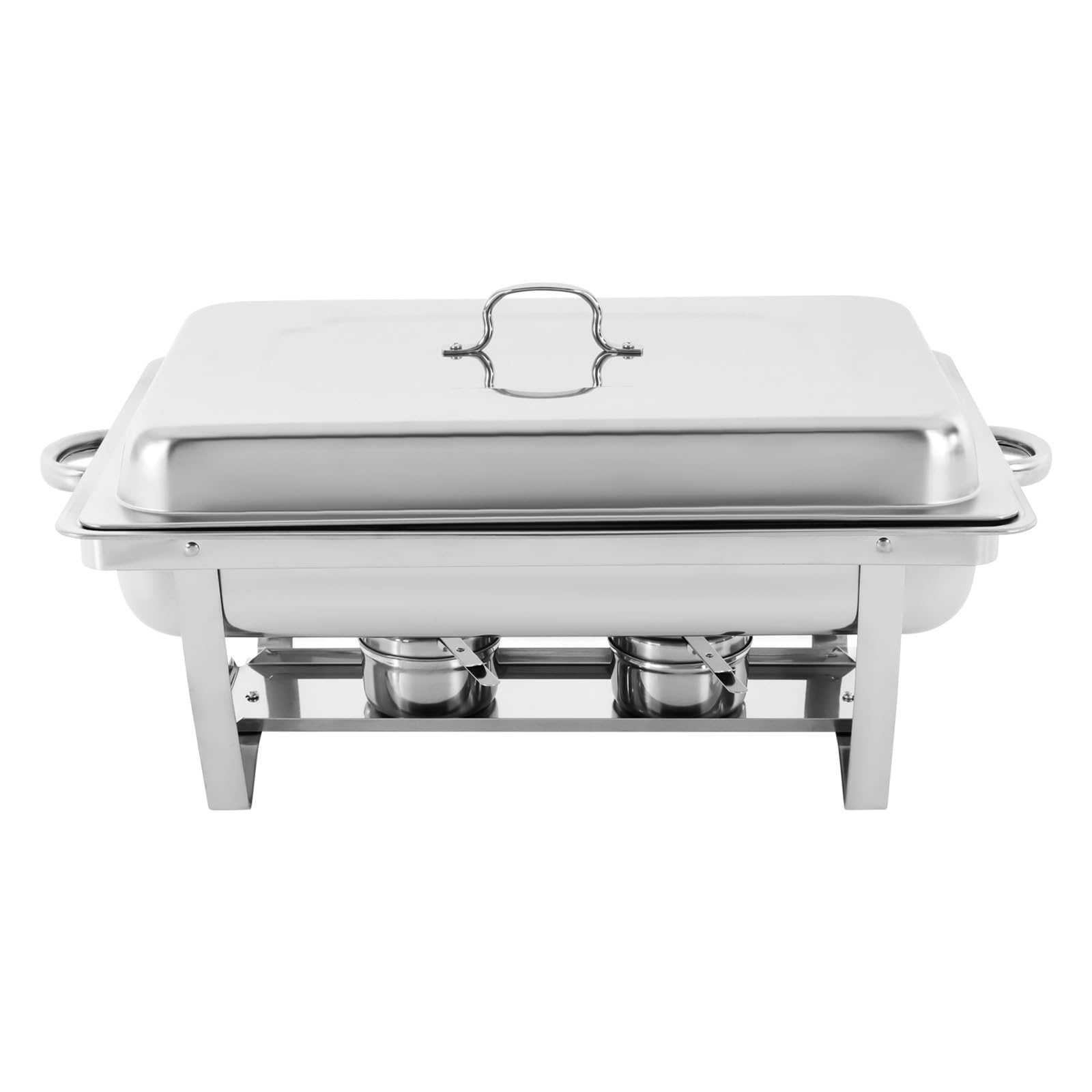 Set di scaldavivande pieghevole a 3 scomparti, scaldavivande rettangolare in acciaio inox per piastre riscaldanti, 3 contenitori da 2,5 l, ideale per feste, buffet, catering