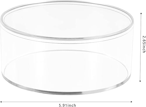 Miniatura 2 de Contenedor redondo de acrílico con tapa, caja organizadora de acrílico redondo transparente, caja circular de acrílico, cajas de almacenamiento de