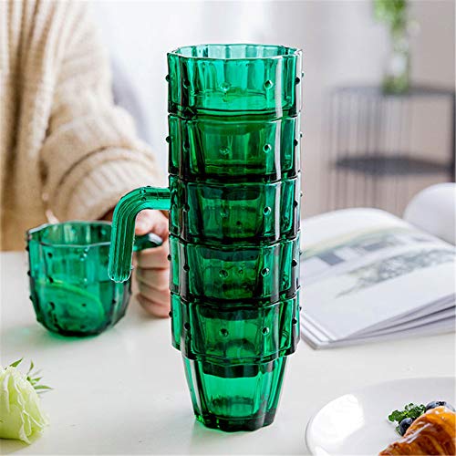 Tasses de cactus vert verre réutilisable anti-table monotone