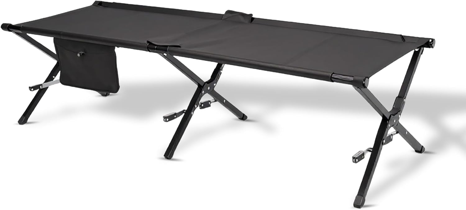 Ultralight Camping Cot for Adults, 120kg Sleeping Support Camping Bed, Easy Setup, Foldable and Portable for Backpacking, Hiking and Travel