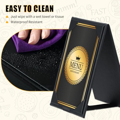 12 pack double-sided menu holders 434x 634 pu leatherette a-frame table tents for restaurant bar cafe wedding durable and foldable design 12 pack 434 x 634