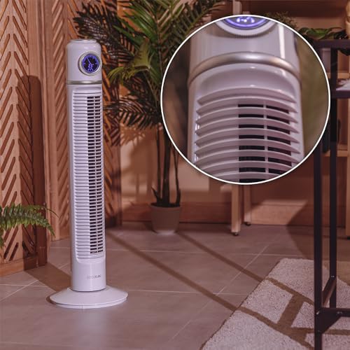 Miniatura 9 de Cecotec Pedestal Fans Energysilence 1090 Skyline Retro Smart White - 81 Cm, 40 W, Led Display, Touch And Remote Control, 3 Speed, 3 Modes, 12 Hours Timer And 72 Oscillation
