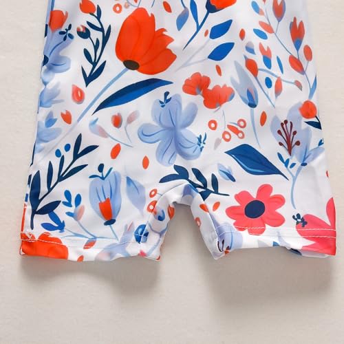 AIWUHE Toddler Girls Swimsuit One Piece Rash Guard Swimwear Short Sleeve Zipper Bathing Suit UPF 50+ Sunsuit 6 Months-3 Years4