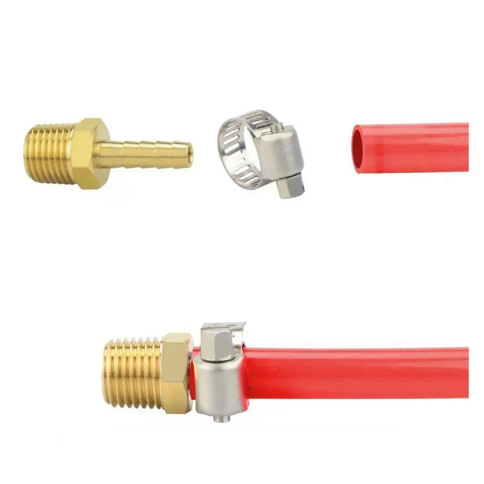 Acoplamiento de conexión de púas de latón de 3/16" de diámetro Interior de Manguera x 1/8" NPT Macho(Pack of 500)
